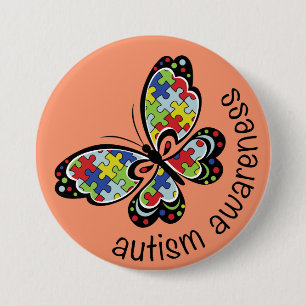 Autismus-Bewusstseins-Puzzlespiel-Schmetterling Button