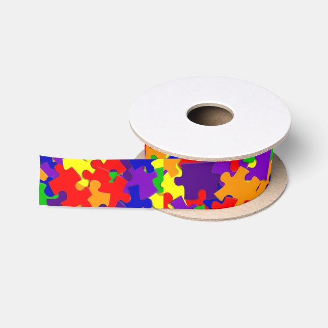 Autismus-Bewusstseins-Puzzlespiel-Stück-Band Satinband (Spule)