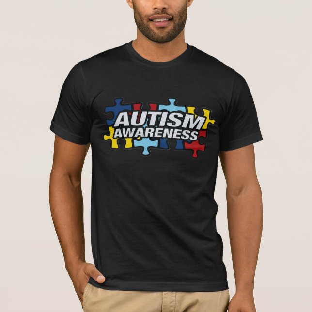 Autismus-Bewusstseins-Puzzlespiel-Stücke T-Shirt (Vorderseite)