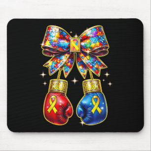 Autismus-Bewusstseins-Puzzleteil Coquette-Schleife Mousepad