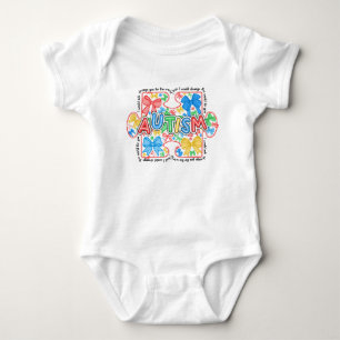 Autismus-Bewusstseins-Puzzleteil mit Coquette-Schl Baby Strampler