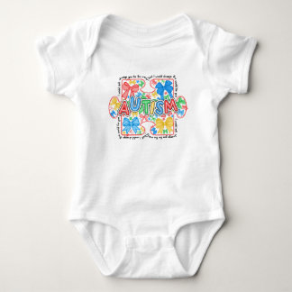 Autismus-Bewusstseins-Puzzleteil mit Coquette-Schl Baby Strampler