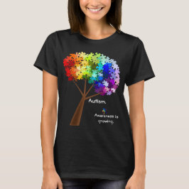 Autismus-Bewusstseins-Regenbogen-Puzzlespiel-Baum T-Shirt