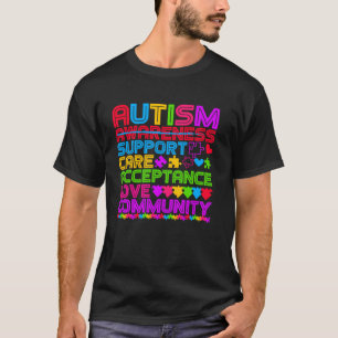 Autismus-Bewusstseins-Unterstützungs-Pflege-Akzept T-Shirt