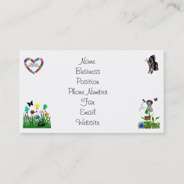 Autismus-Bewusstseins-Visitenkarten Visitenkarte (Vorderseite)