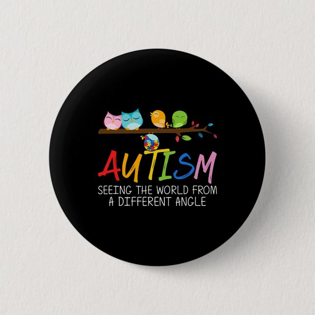 Autismus-Bewusstseins-Vogel  Button (Vorderseite)