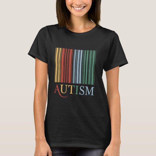 Autismus-Bewusstseinsbarcode T-Shirt (Vorderseite)