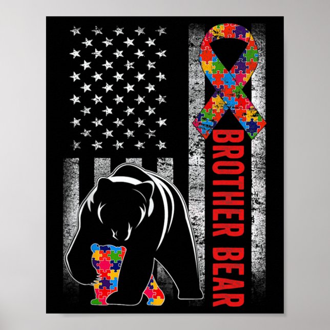 Autismus Bewusstseinsbildung Bruder Bär Amerikanis Poster (Vorne)