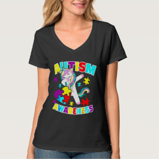 Autismus Bewusstseinsbildung Girl Dabbing Einhorn T-Shirt