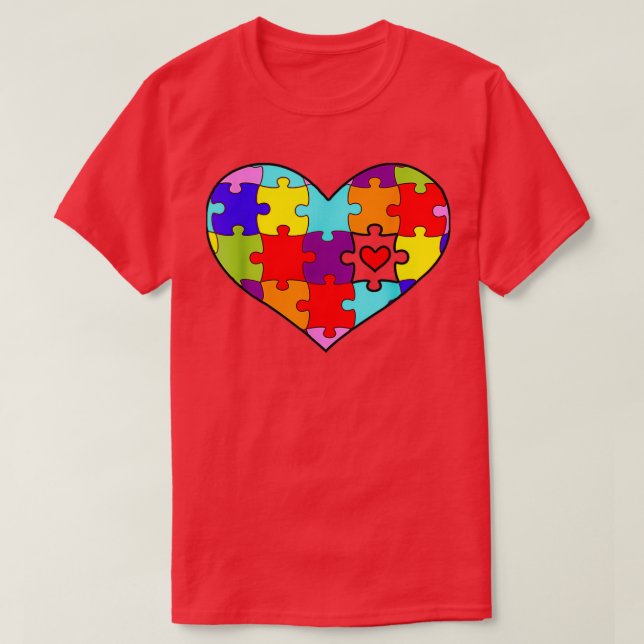 Autismus Bewusstseinsbildung Hörpuzzles Niedlich T-Shirt (Design vorne)