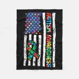 Autismus-Bewusstseinsflagge Band asd patriotische Fleecedecke
