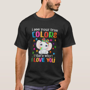 Autismus-Bewusstseinsmonat Mama Papa Elefant Liebe T-Shirt