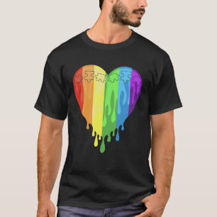 Autismus-Bewusstseinsmonat Mehrfarbiges Herz Autis T-Shirt