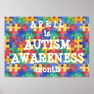 Autismus-Bewusstseinsmonats-Puzzlespielplakat Poster