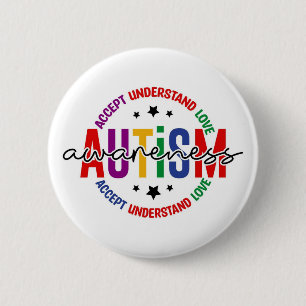 Autismus-Bewusstseinsnadel – Unterstützungs- und A Button