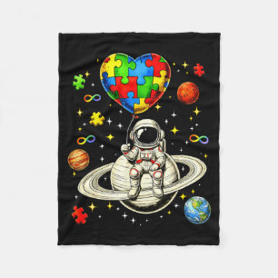 Autismus-Bewusstseinsraum Astronaut Puzzle Herz Fleecedecke