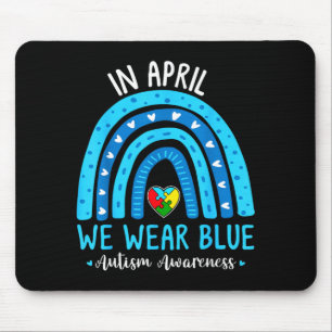 Autismus-Bewusstseinsregenbogen im April tragen bl Mousepad