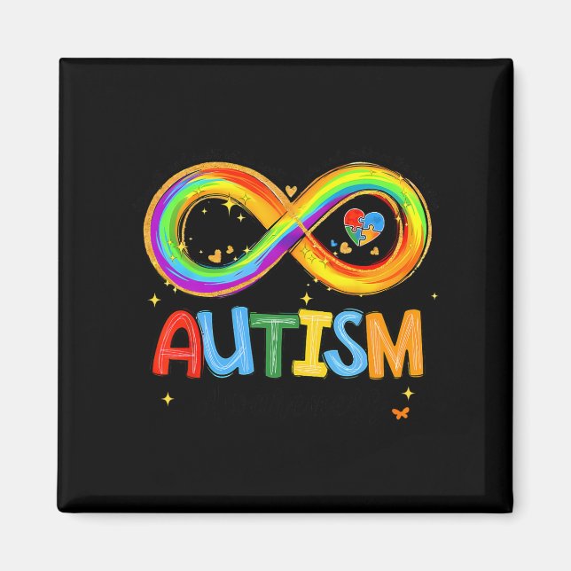 Autismus Bewusstseinsstärke und Herz Set uns Teil  Magnet (Vorne)