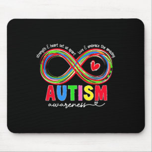 Autismus Bewusstseinsstärke und Herz Set uns Teil Mousepad