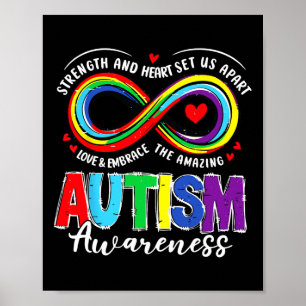 Autismus Bewusstseinsstärke und Herz Set uns Teil  Poster