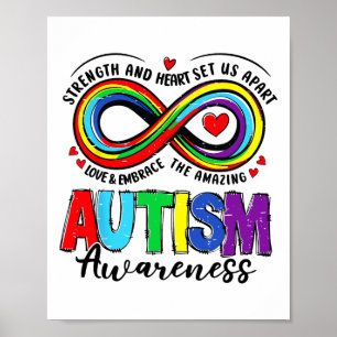 Autismus Bewusstseinsstärke und Herz Set uns Teil  Poster