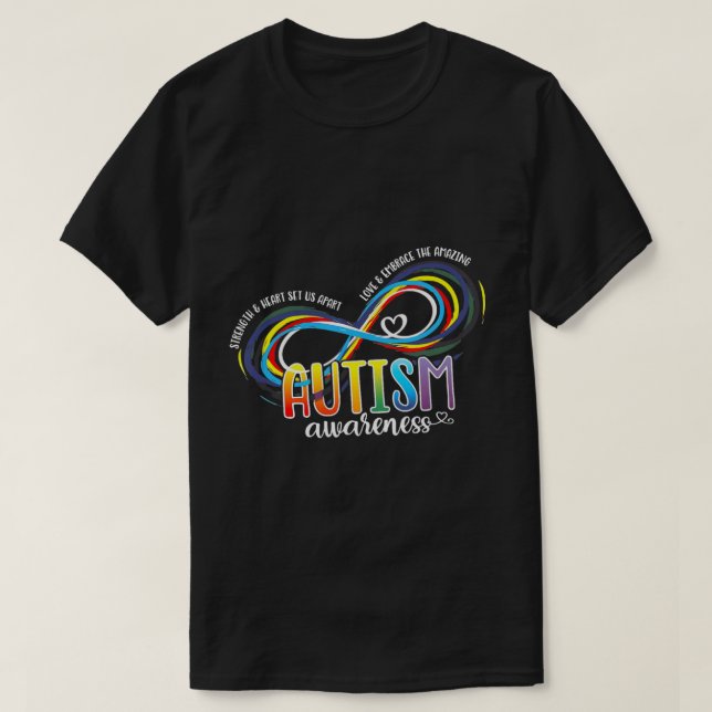 Autismus Bewusstseinsstärke und Herz Set Wir Apart T-Shirt (Design vorne)