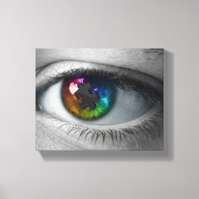 Autismus Bewusstseinswrap Canvas Multicolor Auge Leinwanddruck (Vorderseite)