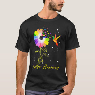 Autismus-Blumen-Kolibri-Autismus-Bewusstseins-Puzz T-Shirt