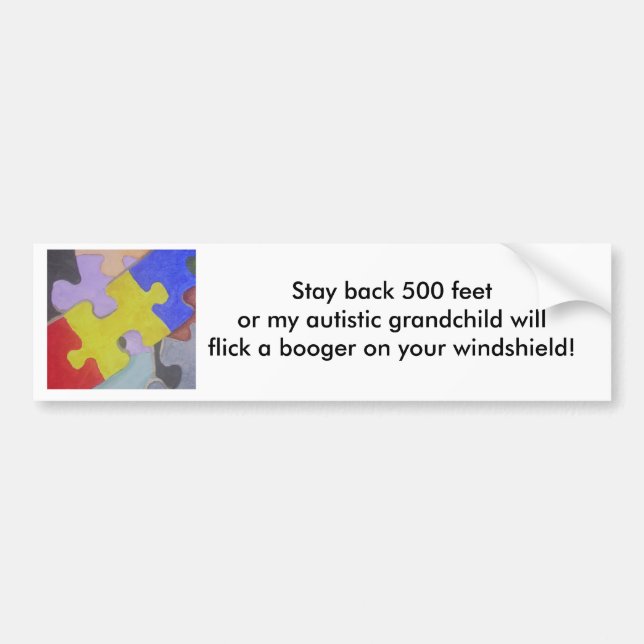 Autismus Booger 2 Autoaufkleber (Vorne)