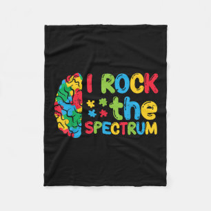 Autismus Brain I Rock the Spectrum Awareness Boys Fleecedecke