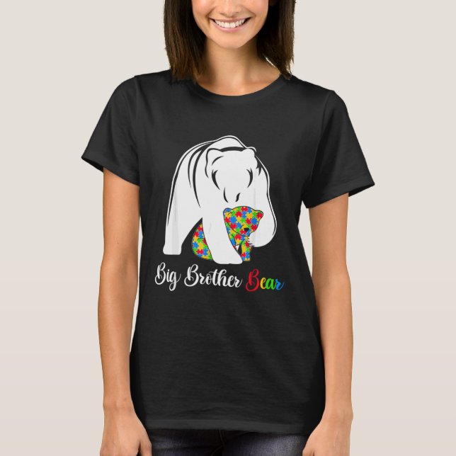 Autismus Bruder großer Bruder Bären Autismus Bewus T-Shirt (Vorderseite)