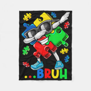 Autismus Bruh Dabbing Puzzle Piece Autismus Bewuss Fleecedecke