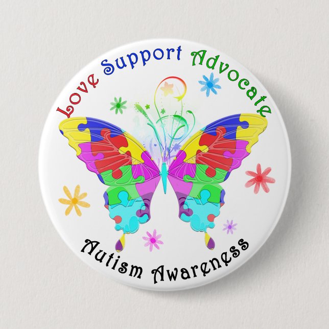 Autismus Butterfly Button (Vorderseite)
