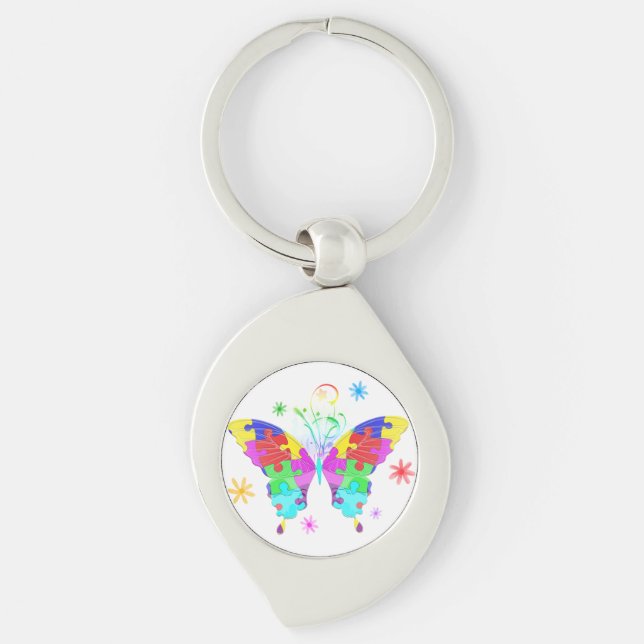 Autismus Butterfly Schlüsselanhänger (Vorderseite)