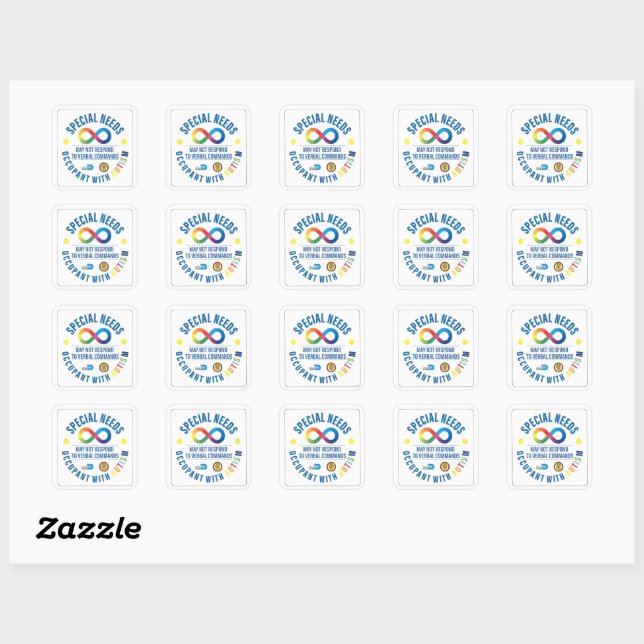 Autismus-Decal-Programm | Programm Autismus Decal Quadratischer Aufkleber (Blatt)