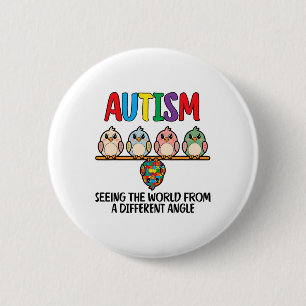 Autismus, der die Welt aus einem anderen Winkel si Button