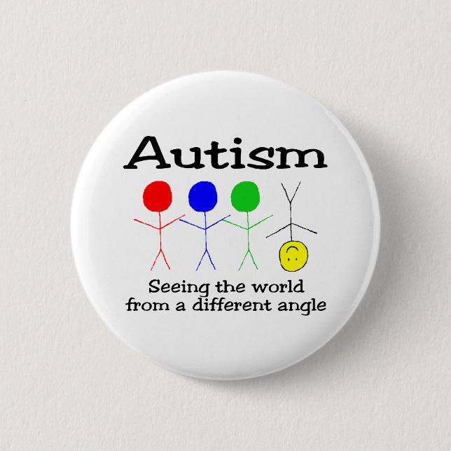 Autismus, der die Welt von einem anderen Winkel Button (Vorderseite)