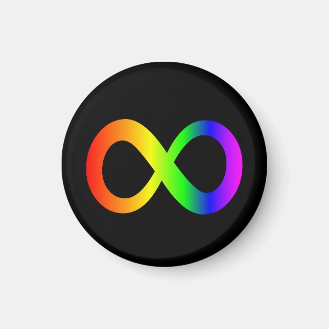Autismus der Neurovielfalt Rainbow Infinity Symbol Magnet (Vorne)