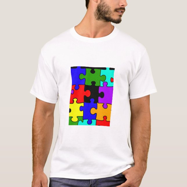 Autismus der T - Shirt des zackiges puzzel (Vorderseite)