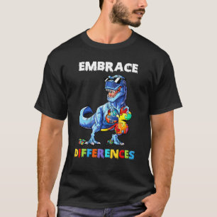 Autismus Dinosaurier Umarme Unterschiede Shamrock T-Shirt