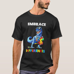 Autismus Dinosaurier Umarme Unterschiede Shamrock T-Shirt