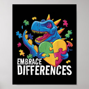 Autismus Dinosaurier. Vergleiche Unterschiede. Aut Poster