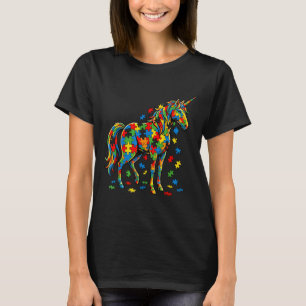 Autismus Einhorn farbige Puzzleteile für Frauen T-Shirt