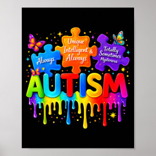 Autismus einzigartig intelligent immer poster