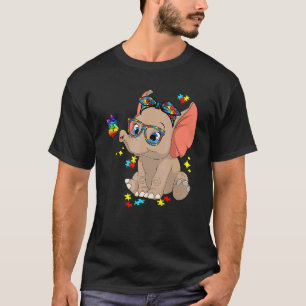 Autismus Elefant Brille Bewusstsein Mutter Kinder T-Shirt