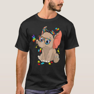 Autismus Elefant Brille Bewusstsein Mutter Kinder  T-Shirt