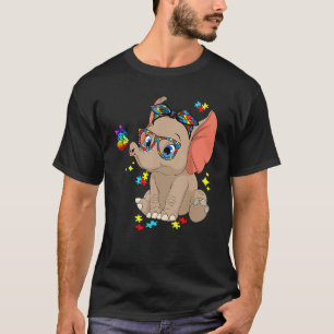 Autismus Elefant Brille Bewusstsein Mutter Kinder T-Shirt