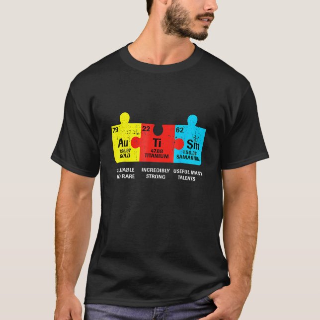 Autismus-Elemente Periodensystem Bewusstsein Asd M T-Shirt (Vorderseite)