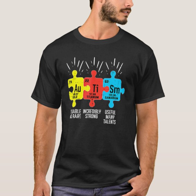 Autismus-Elemente Periodensystem Bewusstsein ASD M T-Shirt (Vorderseite)
