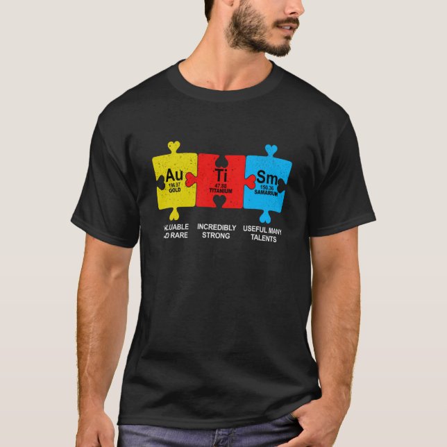 Autismus Elemente Periodische Tafelbewusstsein ASD T-Shirt (Vorderseite)